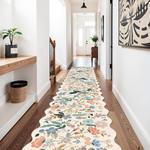 Ковровая дорожка с фестоном Hy Hao Yun Lai Floral для кухни, 82х366 см, кремовый/цветочный - фото 3