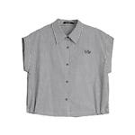 ELLE Рубашка Women's Black White Lapel Moderate - фото