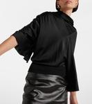 Топ из джерси с драпировкой в форме цилиндра Rick Owens, черный - фото 5