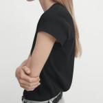 Футболка Massimo Dutti Short Sleeve Mercerised Cotton, черный - фото 6