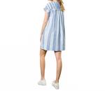 Полосатое платье с коротким рукавом в синем цвете THML - фото 3