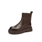 DAPHNE Черно-коричневые женские ботильоны, цвет Brown - фото 2