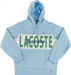 Толстовка Supreme x Lacoste Logo Panel Hooded Sweatshirt 'Light Blue', синий - фото