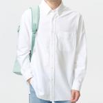 Рубашка Uniqlo Oxford Oversize, белый - фото