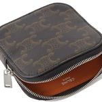 CELINE Триумф холщовый бумажник мужской коричневый - фото 3