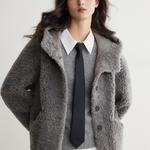 ELLE Вельветовая куртка Women's Medium Gray с капюшоном - фото 7