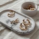 Декоративный мраморный поднос, серо-белый - фото 4