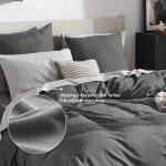 Комплект постельного белья Bedsure, 3 предмета, 200х200/80x80 см, антрацит - фото 3