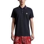 Поло с логотипом на заплатке Moncler, темно-синий - фото 4