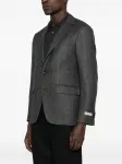 Клетчатый шерстяной пиджак Canali, серый - фото 3