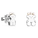 Серьги Tous Real Sisy Bear, серебро/жемчуг - фото