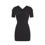 Платье SKIMS Cotton Jersey Wrap Mini, черный - фото