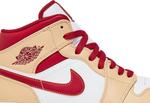 Кроссовки Air Jordan 1 Mid Light Curry Cardinal Red, коричневый - фото 2
