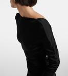 Платье из джерси со сборками David Koma, черный - фото 5