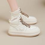 Кеды, скейтборд обувь женская высокая Daphne, бежевый - фото 4