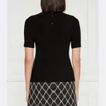 Топ приталенного кроя в стиле дагун Hugo, черный - фото 3