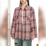 NEVER RULE Рубашка Women's Pink Lapel Moderate Others - фото 3