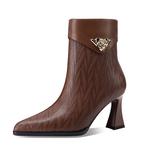 Devanro Черно-коричневые женские ботильоны, цвет Brown - фото