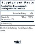 Витамин B6 Vital Nutrients, 100 капсул - фото 2
