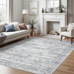 Ковёр Soalmost Washable для гостиной, 183х122 см, серый - фото