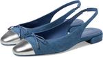 Балетки Stuart Weitzman Sleek Bow Slingback Flat, цвет Washed/Silver - фото 6