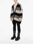 Полосатый шерстяной кардиган Rick Owens, черный - фото 3