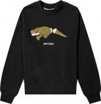 Толстовка Palm Angels Croco Crewneck 'Black/Green', черный - фото 2