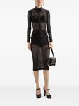 Юбка-миди из сетки Dolce & Gabbana, черный - фото 2