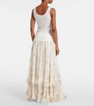 Хлопковый топ с рубчиком Chloé, белый - фото 3