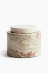 Контейнер с крышкой H&M Marble Container With Lid, бежевый - фото