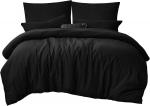 Комплект постельного белья RUIKASI, 3 предмета, 220х240/80x80, черный - фото