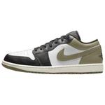 1 Jordan Low Black Toe Medium Olive, Чёрный Белый Зелёный - фото 2
