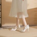 Высокие каблуки женские белые Ainer-Cat - фото 3