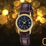 Часы CASIO Quartz Waterproof Brown Strap Brown Analog, коричневый - фото 3