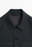Куртка Massimo Dutti ZIPPED WITH BUTTONS, Dark Blue - фото 8