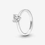 Кольцо Pandora Timeless Sparkling Heart Solitaire, серебро - фото