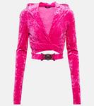 Бархатная толстовка с капюшоном Medusa Biggie Versace, Glossy Pink - фото