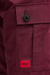 Хлопковые брюки Hugo, бордовый - фото 4