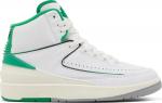 Кроссовки Air Jordan 2 Retro GS Lucky Green, белый - фото