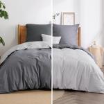 Комплект постельного белья Bedsure, 3 предмета, 200х200/80x80 см, антрацит/серый - фото 2