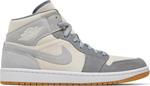 Кроссовки Air Jordan 1 Mid SE Coconut Milk Particle Grey, кремовый - фото