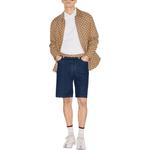 Джинсовые шорты с поясом Logo GUCCI, синий - фото 5