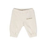 Balmain Kids спортивные брюки с монограммой, нейтральный цвет - фото