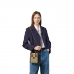 Сумка-тоут Gucci Mini With Interlocking G, коричневый - фото