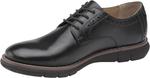 Оксфорды Holden Plain Toe Johnston & Murphy, цвет Black Full Grain/Gray Sole - фото