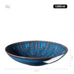 Сервиз AQUAMARINE, набор посуды, фаянс Mäser, синий - фото