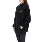 Свитер ss21 logo cotton hoodie black Balenciaga, черный - фото 4