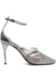 Босоножки Infradito 90 с эффектом металлик Alaïa, серый - фото