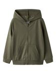 Толстовка с капюшоном на молнии TWO SOON, оливковый - фото