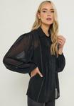 Блуза Long Tall Sally Button-down blouse, Black/Anthracite - фото